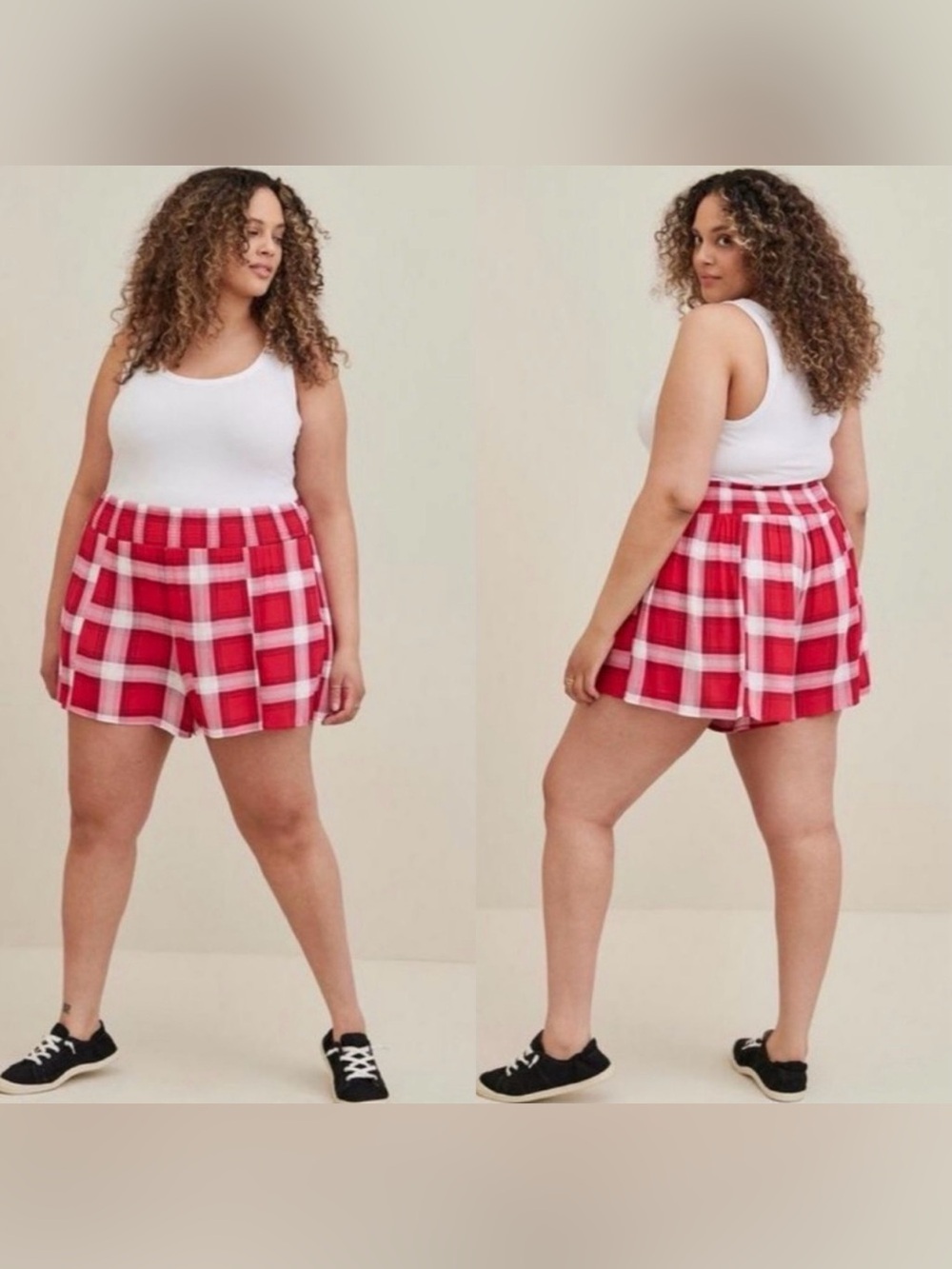 TORRID Red Pink & White Plaid Shorts Women’s Sz 3X MSRP $45 NWT